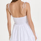Staud Feminino Landry Minivestido Branco Tamanho X-Grande