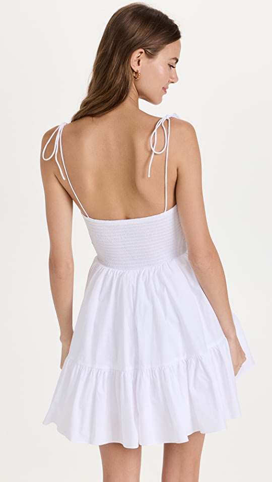 Staud Feminino Landry Minivestido Branco Tamanho X-Grande