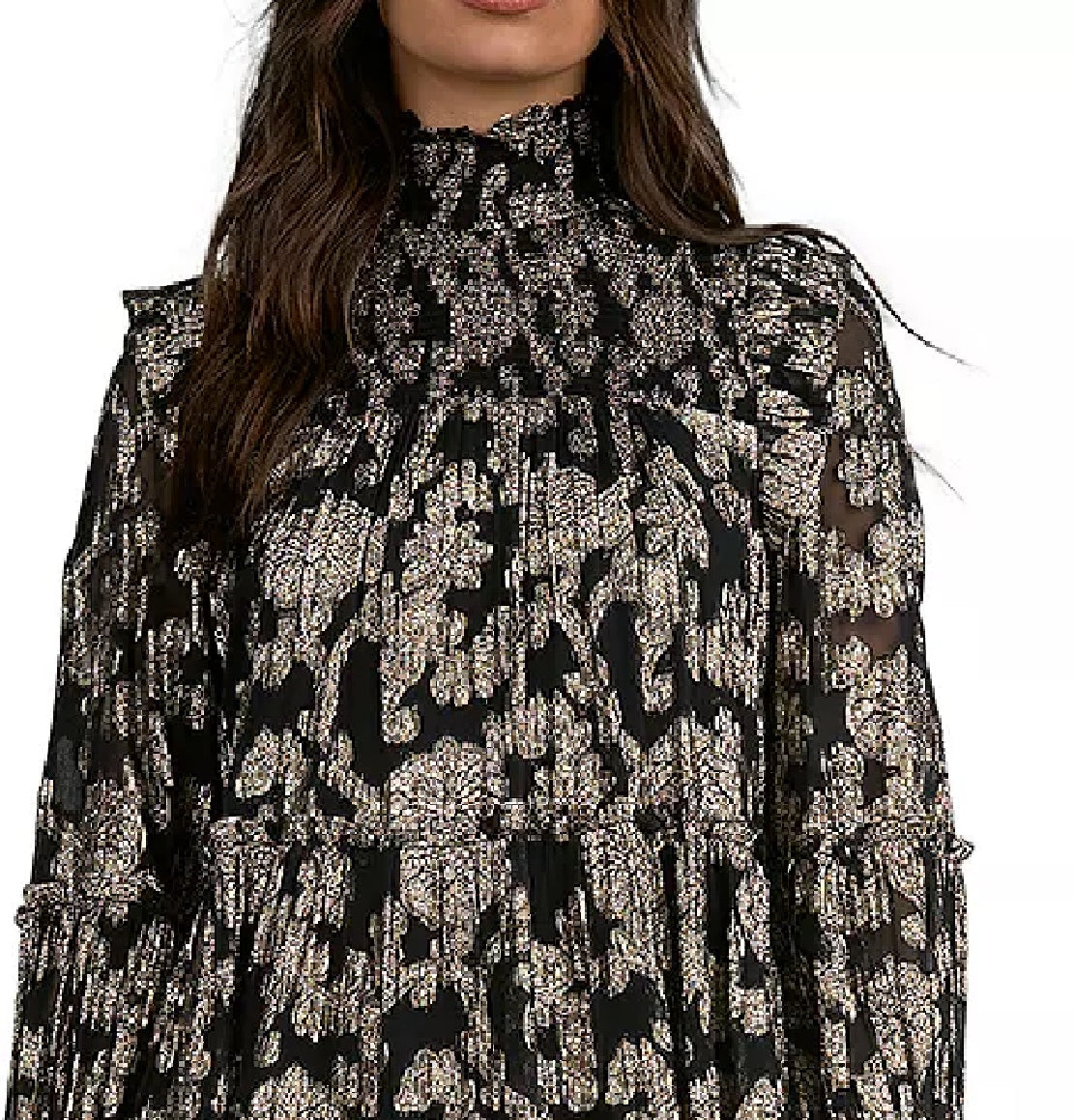 Vestido Elan Feminino Gola Falsa Preto Tamanho P