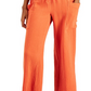 Calça curta feminina Indigo Rein de algodão com gaze larga e cordão, tamanho M, laranja