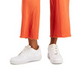Calça curta feminina Indigo Rein de algodão com gaze larga e cordão, tamanho M, laranja