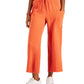 Calça curta feminina Indigo Rein de algodão com gaze larga e cordão, tamanho M, laranja