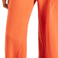 Calça curta feminina Indigo Rein de algodão com gaze larga e cordão, tamanho M, laranja
