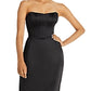 Vestido corpete com acabamento em penas Maeve Reilly Aqua feminino, preto, tamanho grande