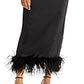 Vestido corpete com acabamento em penas Maeve Reilly Aqua feminino, preto, tamanho grande