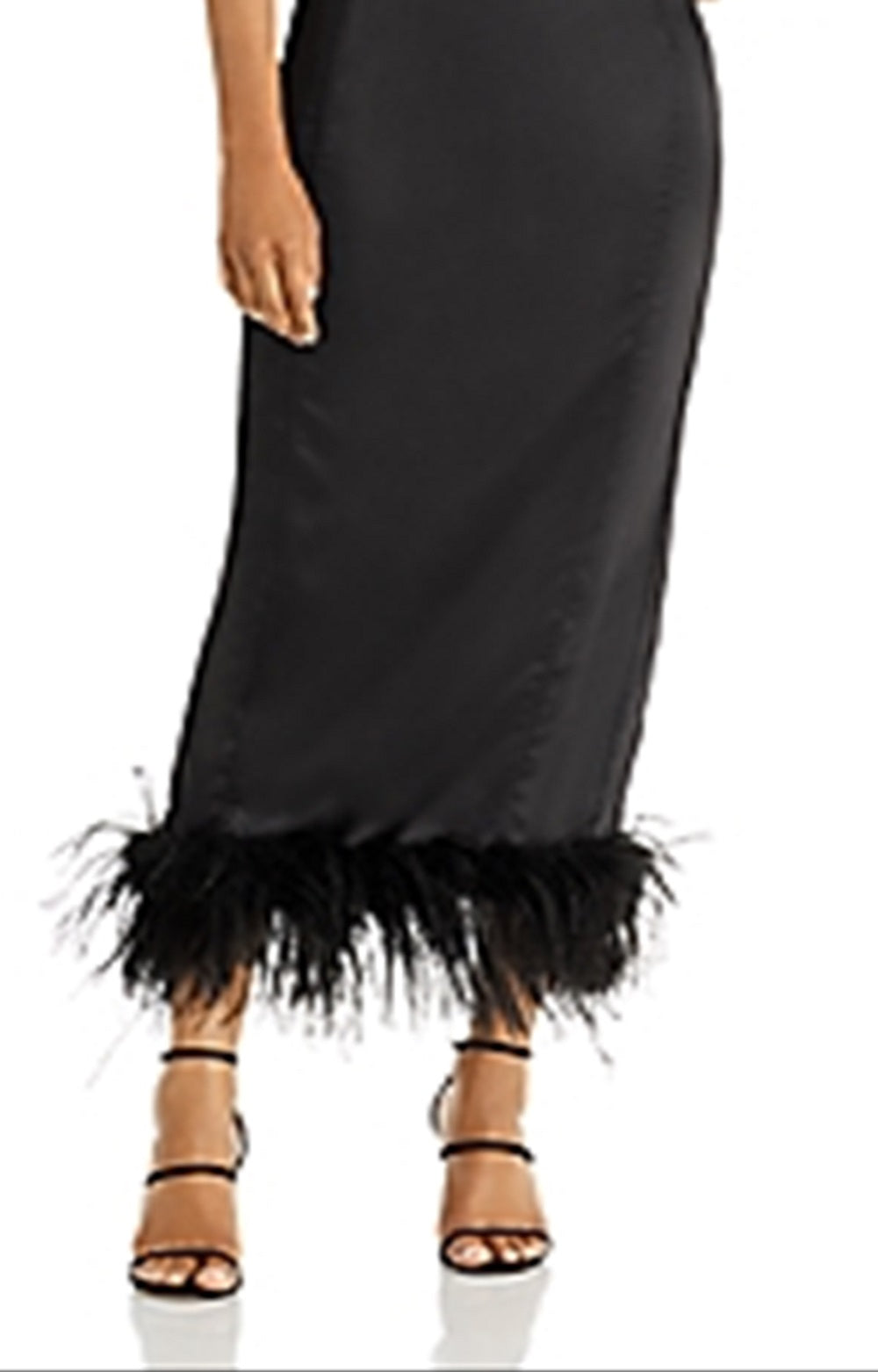 Vestido corpete com acabamento em penas Maeve Reilly Aqua feminino, preto, tamanho grande