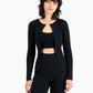 Conjunto de cardigan e top curto Olivia feminino Nia cinza, tamanho M