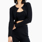 Conjunto de cardigan e top curto Olivia feminino Nia cinza, tamanho M