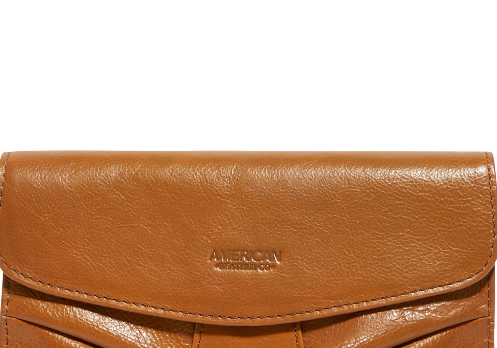 American Leather Co. Miles Wristlet Clutch Café Latte Vintage