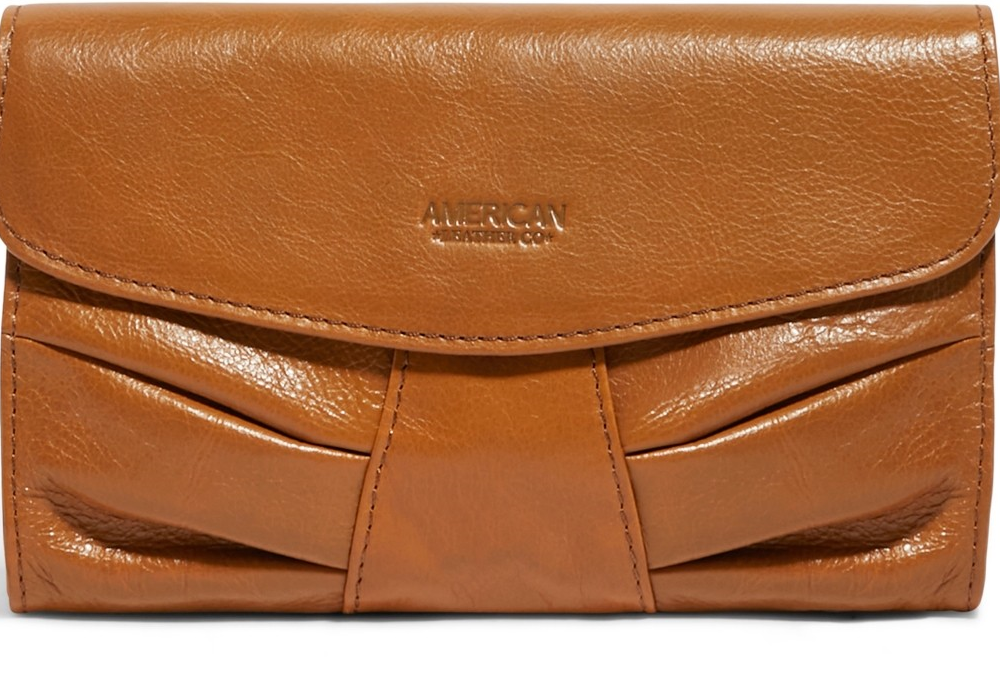 American Leather Co. Miles Wristlet Clutch Café Latte Vintage
