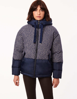 Jaqueta acolchoada resistente à água Bernardo Heavy Mix Media, azul marinho, tamanho grande