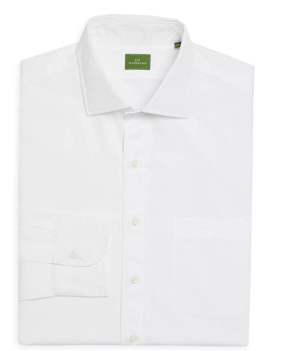 Camisa social masculina listrada End On End Regular Fit Sid Mashburn, branca, tamanho 16,5 x 34