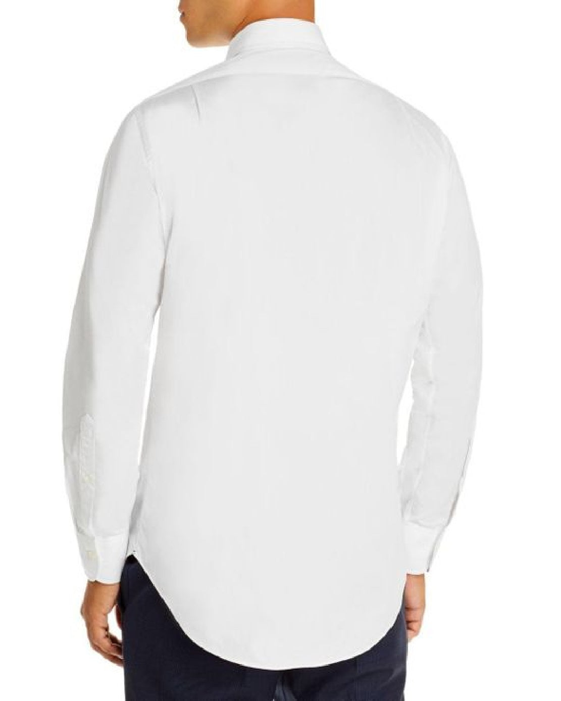 Camisa social masculina listrada End On End Regular Fit Sid Mashburn, branca, tamanho 16,5 x 34