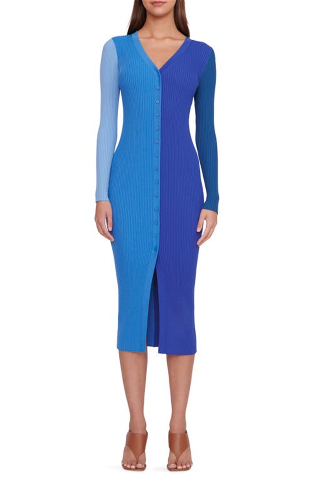 Suéter Staud Shoko Colorblock Feminino Azul Tamanho G