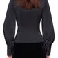 Blusa Staud Feminina Madison com Frente Cruzada, Preta, Tamanho 10