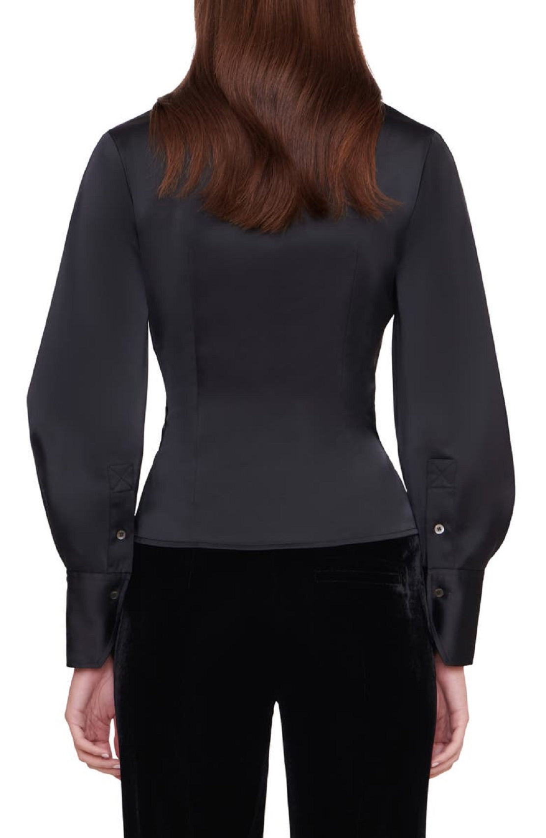 Blusa Staud Feminina Madison com Frente Cruzada, Preta, Tamanho 10