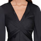 Blusa Staud Feminina Madison com Frente Cruzada, Preta, Tamanho 10