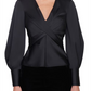 Blusa Staud Feminina Madison com Frente Cruzada, Preta, Tamanho 10
