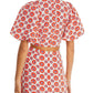 Cropped Rhode Lana com manga bufante laranja