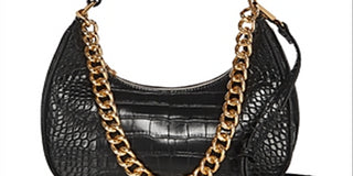 Bolsa de ombro feminina Aqua com relevo, preta