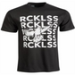 Camiseta masculina com estampa gráfica e logotipo Rising da Young &amp; Reckless, preta, tamanho XX-G