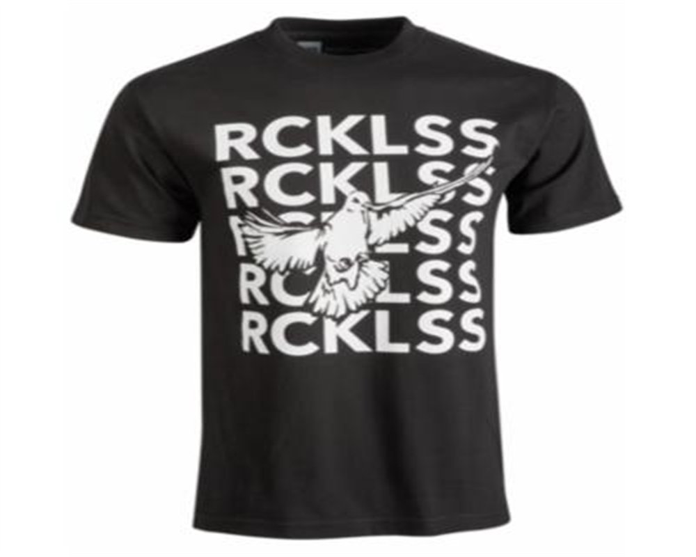 Camiseta masculina com estampa gráfica e logotipo Rising da Young &amp; Reckless, preta, tamanho XX-G
