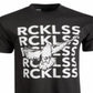 Camiseta masculina com estampa gráfica e logotipo Rising da Young &amp; Reckless, preta, tamanho XX-G