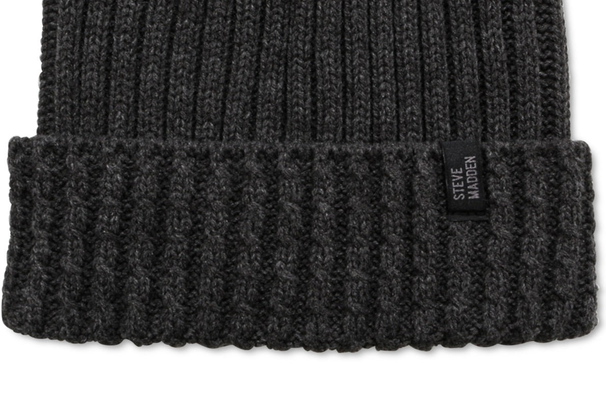 Gorro Steve Madden Core Waffle Tall Profile Masculino Cinza Tamanho Regular