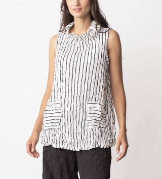 Liv By Habitat - Túnica com gola dividida em crepe da China franzido