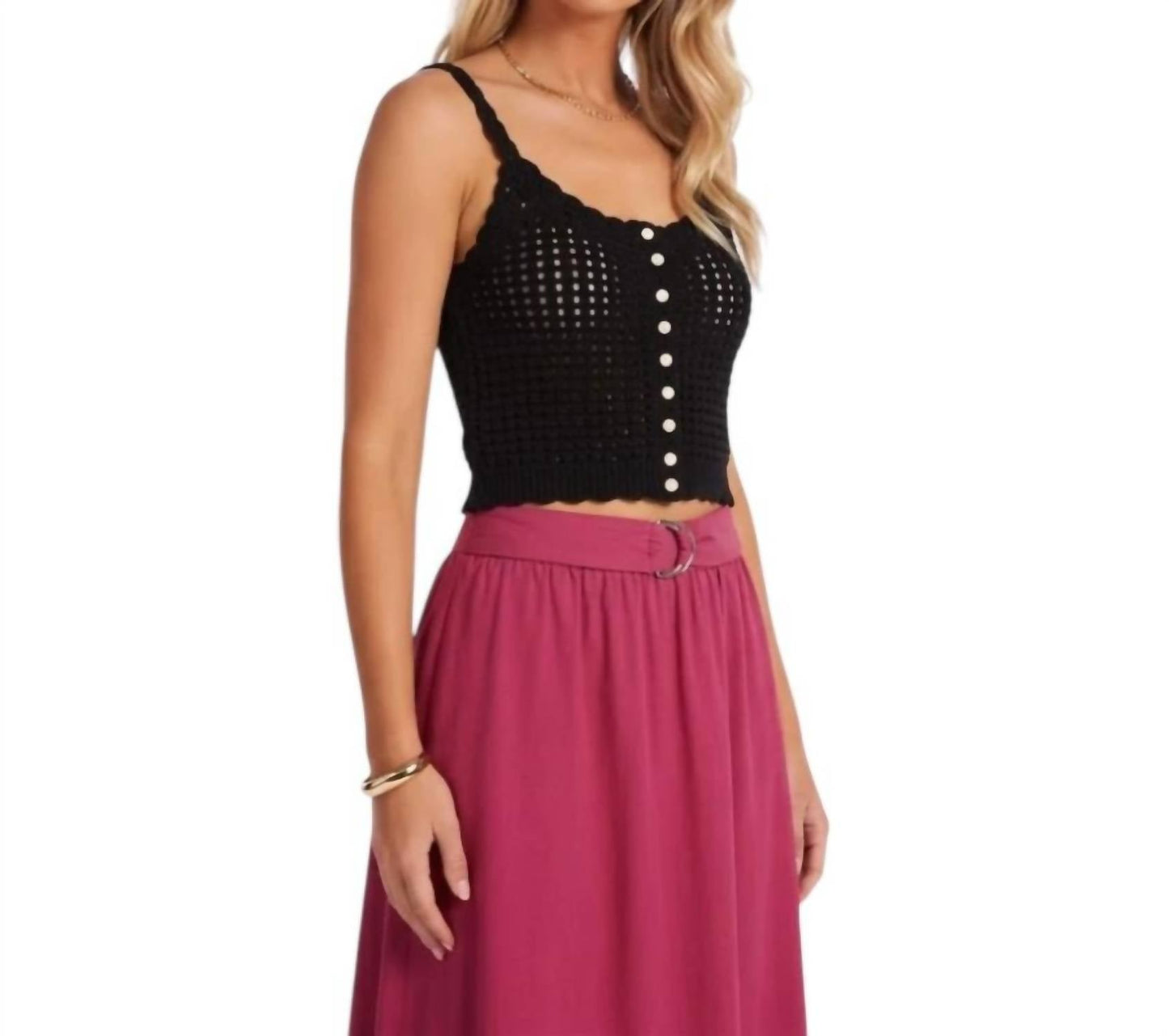 Bishop + Young - Keena Open Crochet Sweater Tank Top