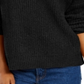 Suéter Hippie Rose Junior's Chenille com decote em V, preto, tamanho X-S