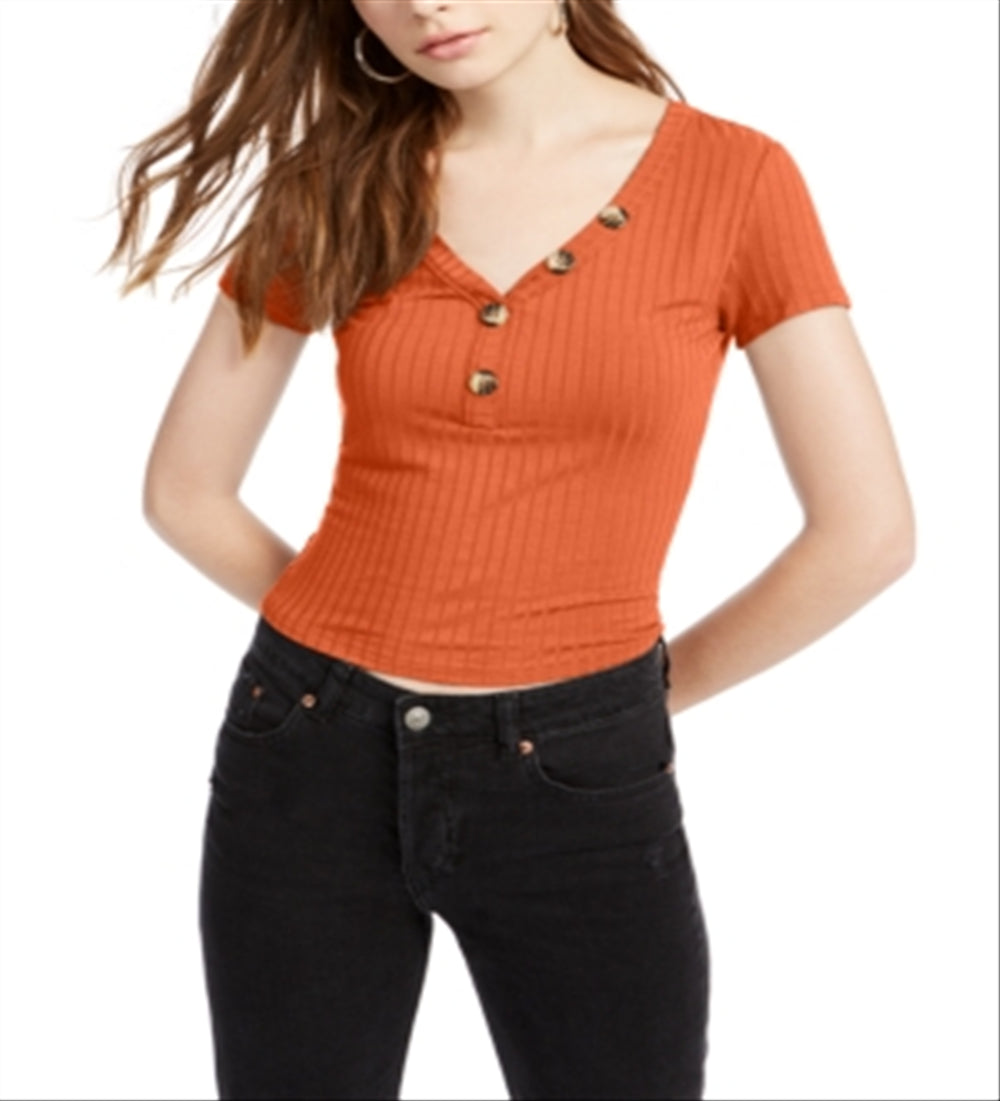 Camiseta canelada Hippie Rose Junior marrom tamanho X-G