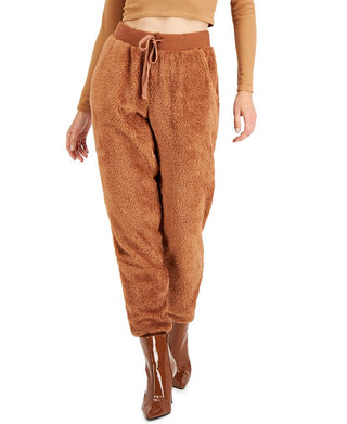 Hippie Rose Junior's Plush Jogger Pants Brown Size Small