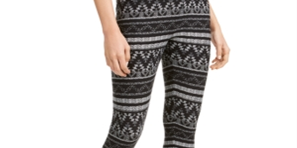 Leggings estampadas de cintura alta Hippie Rose Junior, pretas, tamanho médio