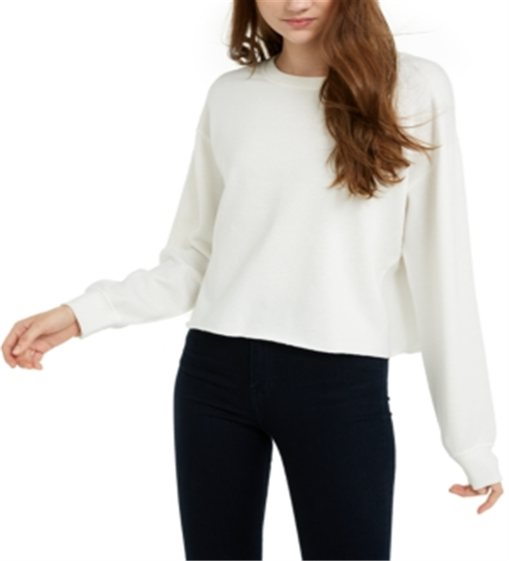 Moletom Hippie Rose Junior's Raw Hem Branco Tamanho X-S