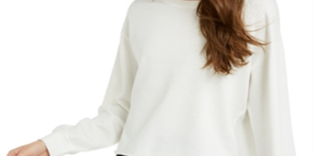 Moletom Hippie Rose Junior's Raw Hem Branco Tamanho X-S