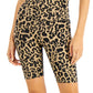 Shorts de ciclismo feminino com estampa de leopardo LNA, preto, tamanho grande
