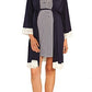 Conjunto de vestido de amamentação, robe e cobertor para bebê Angel Maternity em listras azul-marinho, tamanho X-Small Azul