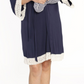 Conjunto de vestido de amamentação, robe e cobertor para bebê Angel Maternity em listras azul-marinho, tamanho X-Small Azul