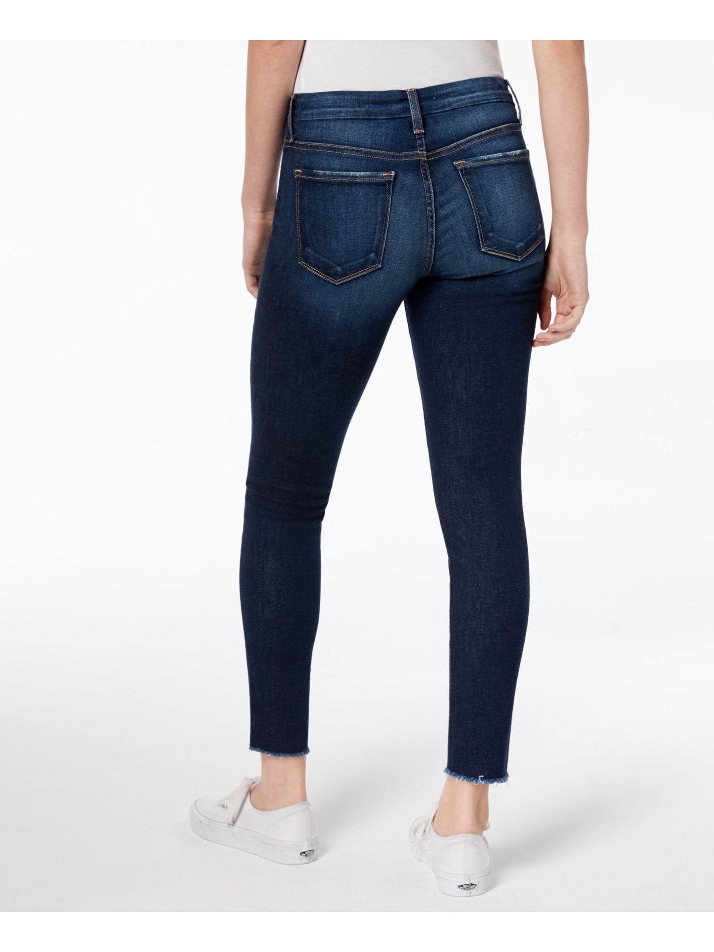 Calça jeans skinny feminina Flying Monkey, azul, desfiada, tamanho 26