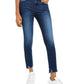 Calça jeans skinny desfiada e cropped feminina Flying Monkey, azul, tamanho 30