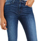 Calça jeans skinny desfiada e cropped feminina Flying Monkey, azul, tamanho 30