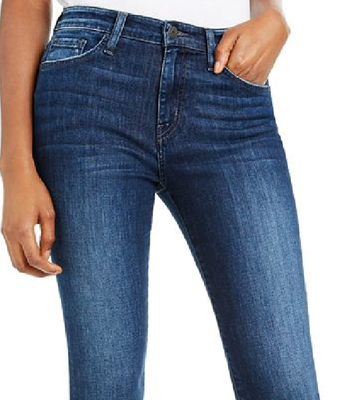 Calça jeans skinny desfiada e cropped feminina Flying Monkey, azul, tamanho 30