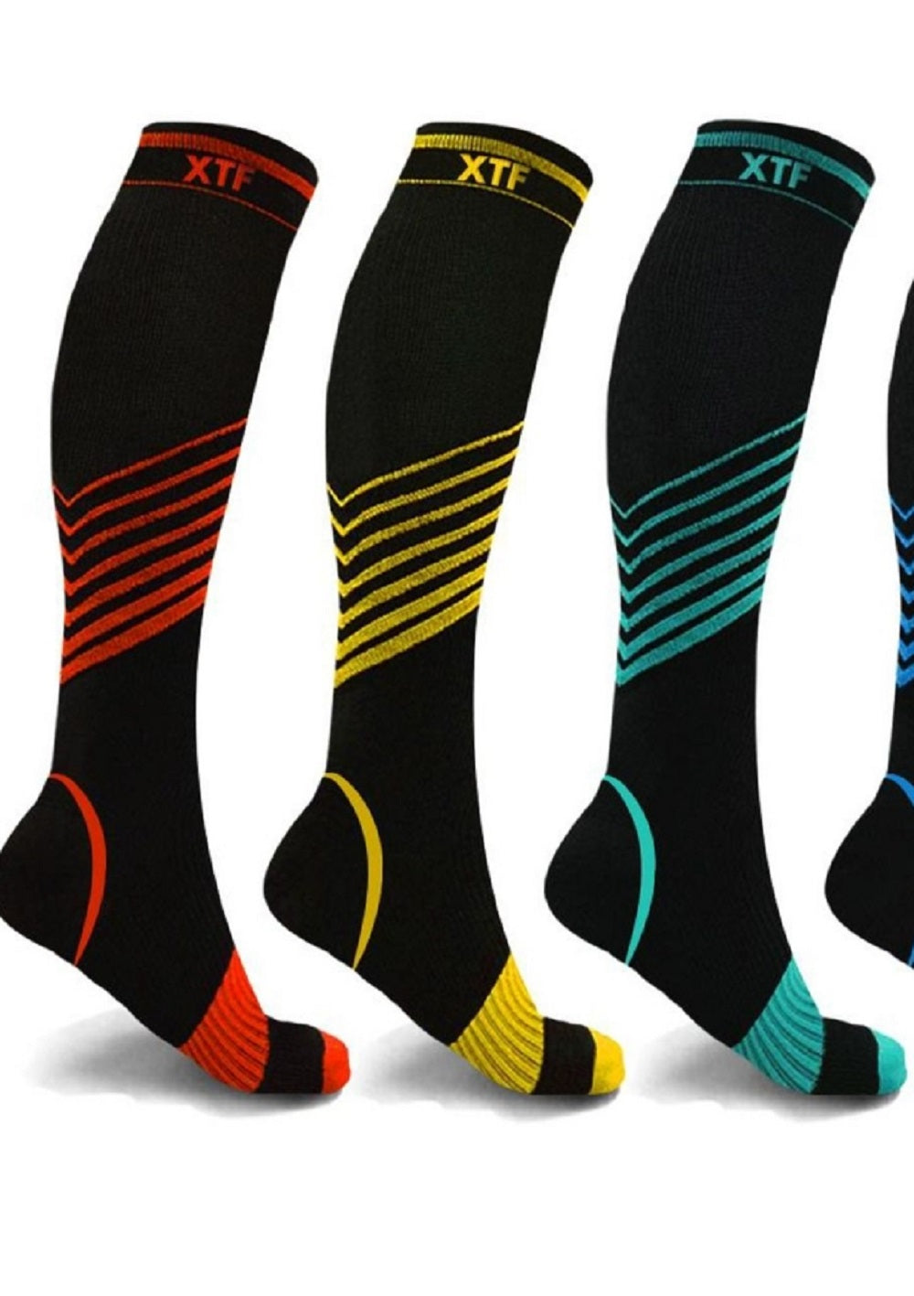 Pacote com 6 meias de compressão esportivas masculinas Extreme Fit, pretas, tamanho pequeno