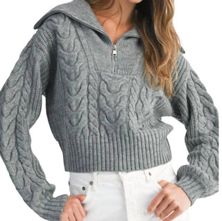 Mable - Crop Cable Knit Sweater