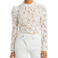 Wayf Feminino Erika Puff Sleeve Lace Top Branco Tamanho XS