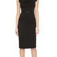 Vestido tubinho de gabardine com cinto 'Jackie' feminino Black Halo, tamanho 0
