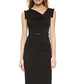 Vestido tubinho de gabardine com cinto 'Jackie' feminino Black Halo, tamanho 0