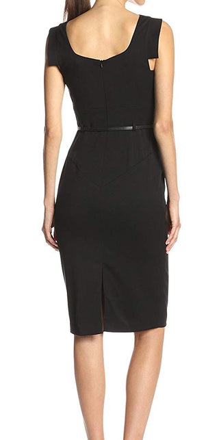 Vestido Jackie O com cinto feminino Black Halo, preto, tamanho 6
