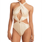Andrea Iyamah Maiô Feminino Nayo Metallic Branco Tamanho Pequeno